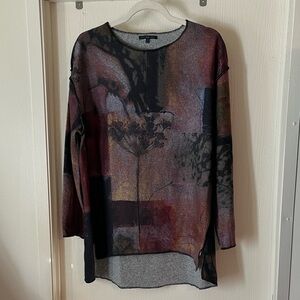 Lilly London Abstract Multicolor Long Sleeve Sweater Large